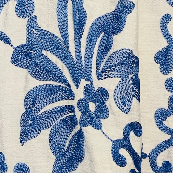 Ruby Rd. Embroidered Blouse Blue & White Chinoiserie Style Casual Dressy Plus 2X - Picture 3 of 8